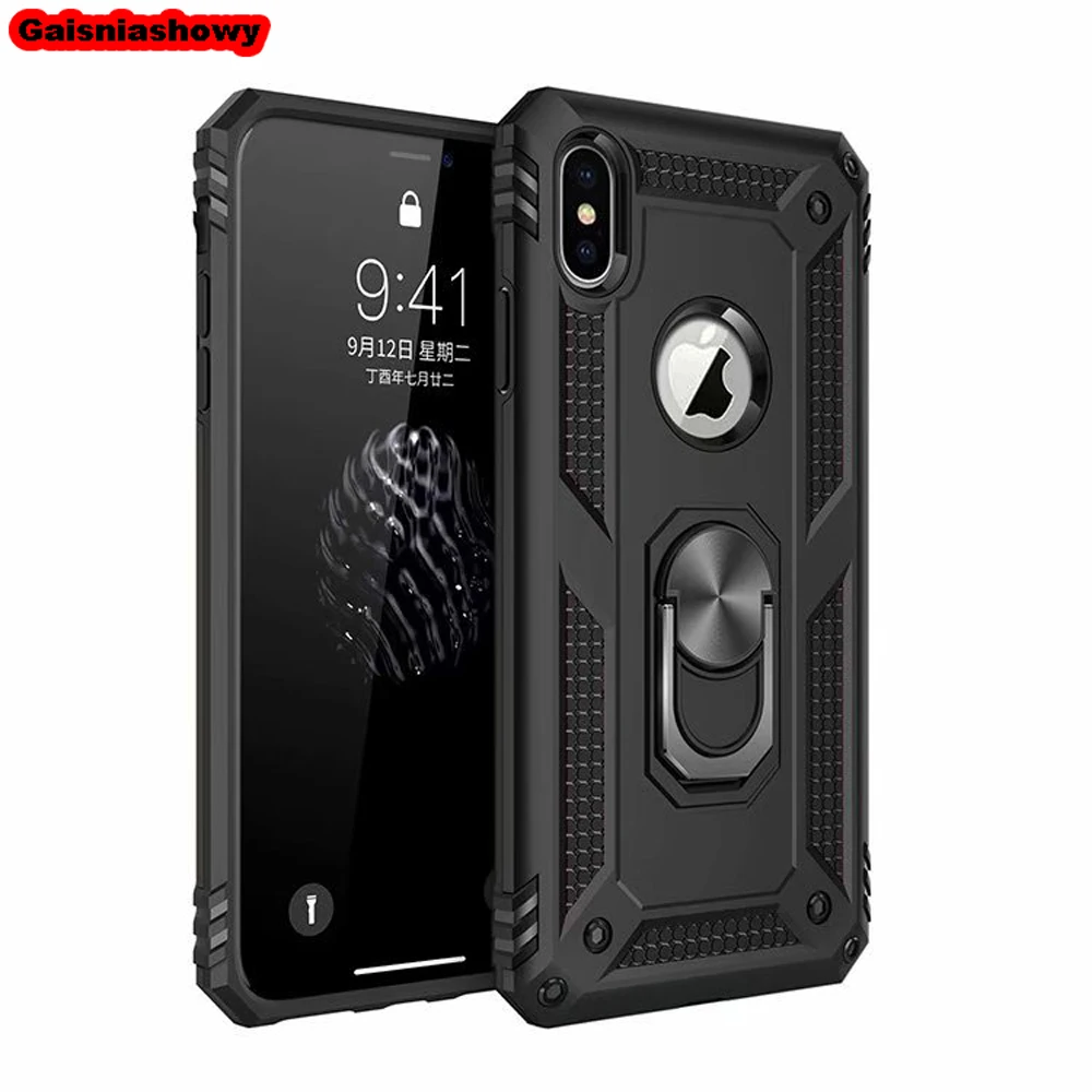 

Shockproof Case For iPhone 6 6s 7 8 Plus Kickstand Military Industry Silicone Cover For iPhone X XS XR 11 Pro Max Phone Case