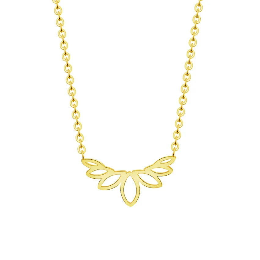 

Fashion Leaf Pendant Necklace BFF Jewelry Stainless Steel Chain Collier Femme Bridesmaid Gift Silver Rose Gold Choker