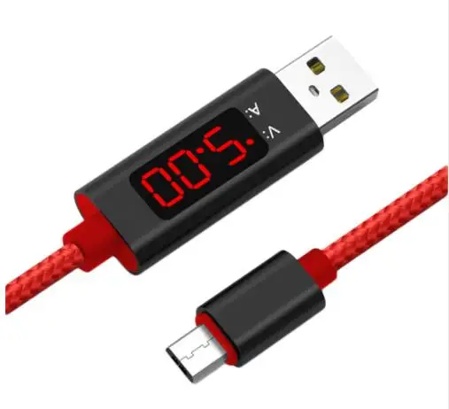 1 м USB нейлон напряжение тока умный дисплей линия данных тестер метр Быстрая зарядка тип-c кабель для samsung S9/Android