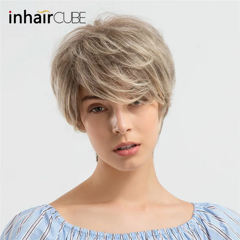 Кубические синтетические парики INHAIR натуральные волнистые короткие для женщин