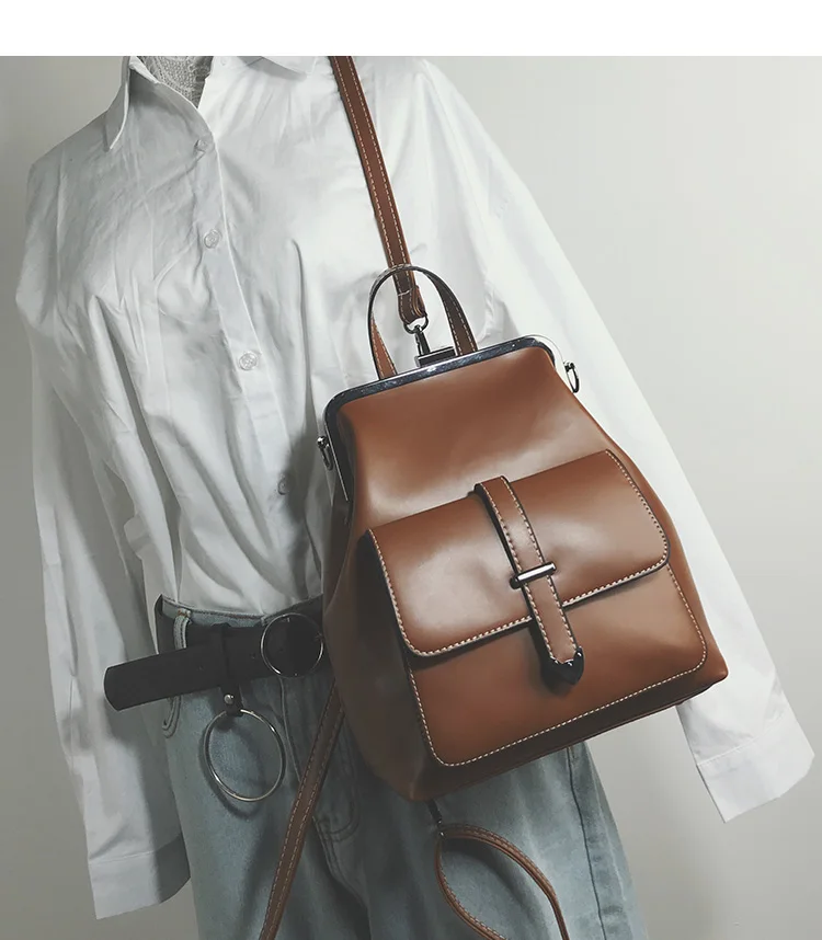 

Ladies shoulder bag 2018 winter new campus joker multi-purpose small backpack travel bag tide bag