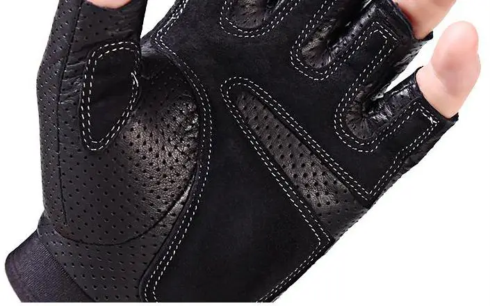 max grip gloves Spring Men Leather Driving Gloves Black Antiskid Fingerless Mittens Sheepskin Tactical Gloves Outdoor Fitness Dance Glove AGC005 best mens mittens