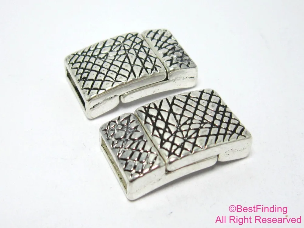 

Magnetic clasp Intervein texture 10mm flat leather clasp