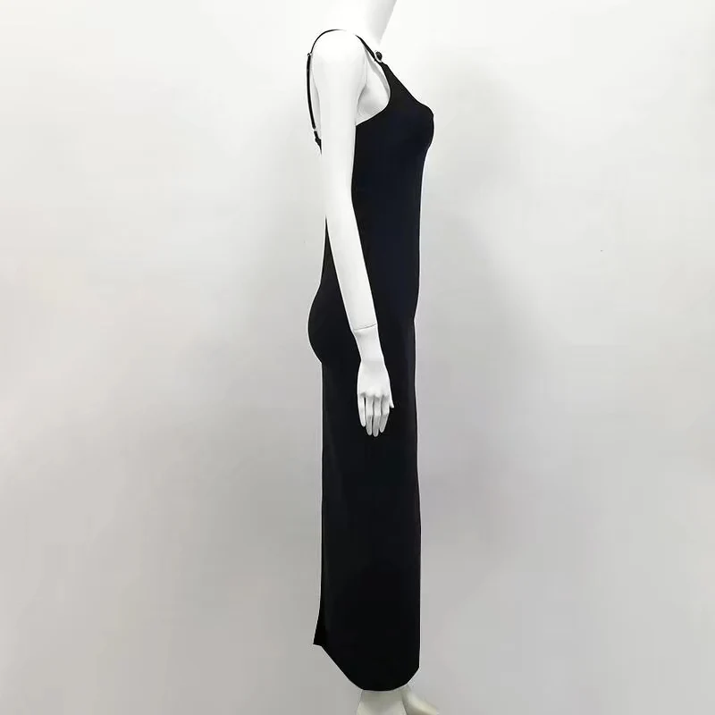 Сексуальное платье Ким Кардашьян, женская одежда, Длинное Черное макси платье из вискозы, облегающее платье знаменитостей на день рождения