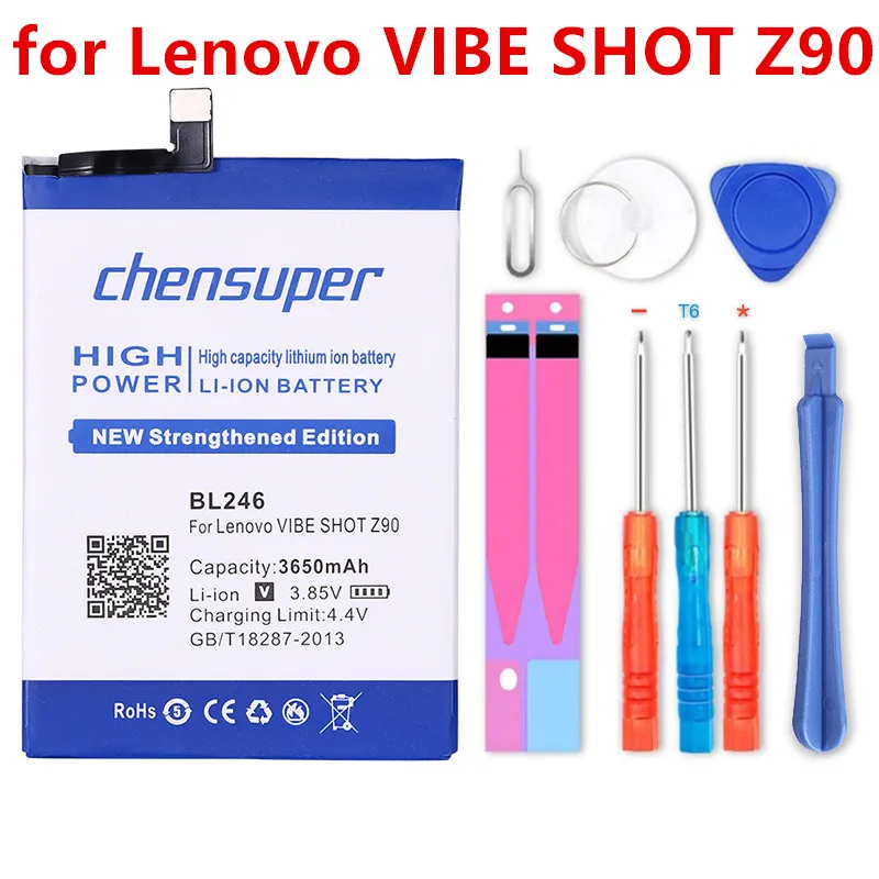 Chensuper 3650 мАч BL246 Высококачественный аккумулятор для Lenovo VIBE SHOT Z90 Z90-3 Z90A40 MAX сменный