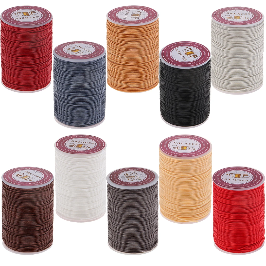 

1 Piece Polyester Round Braided Waxed Threads Cord for Hand Sewing DIY Leather Crafts