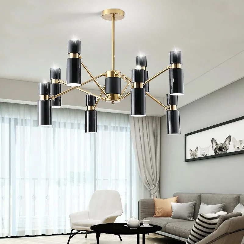 

Modern Glod Black LED Ceiling Chandelier for living dinning room kitchen hanging light fixtures luminiare Nordic designer Lamps