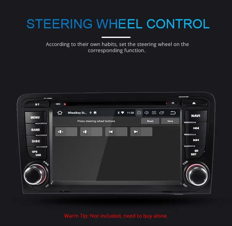 Discount JDASTON Android 9.0 Car Multimedia Player For Audi A3 S3 GPS Navigation Stereo 2 Din Car Radio WIFI DVD CD 4G+64G Octa Cores RDS 10