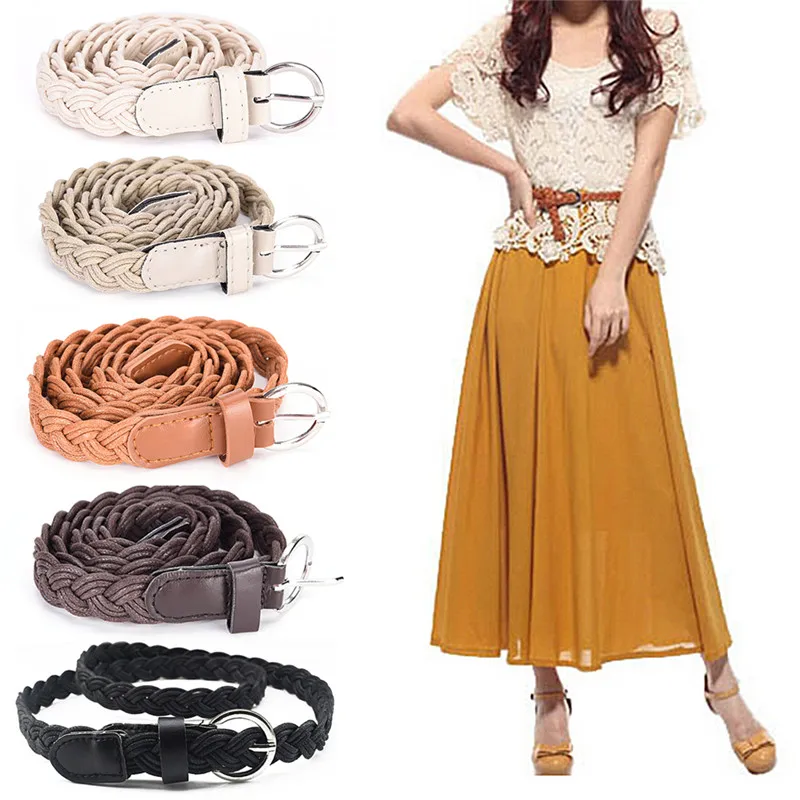 Womens Weave Belt New Style Braided Hemp Rope Braid Belt Female Belt