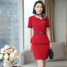 Стиль, модный комплект из двух предметов, топ и юбка, Униформа, стильные профессиональные блейзеры, костюмы с шарфом и поясом, карьера бизнес-наборы