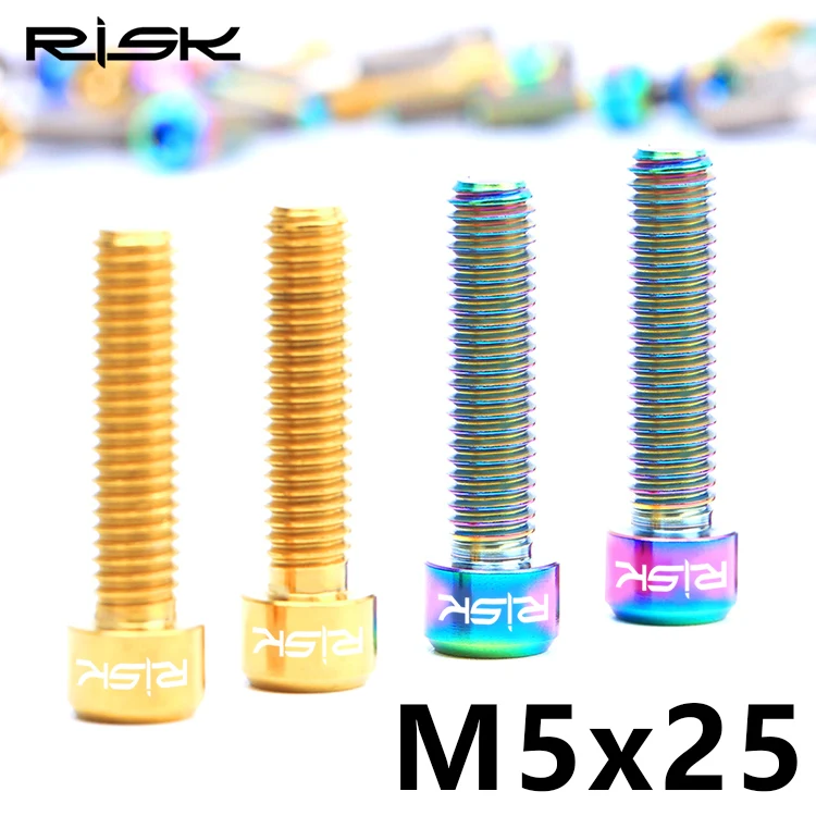 

RISK Titanium M5*25 mm mtb hydraulic brake levers fixed bolts for SRAM Guide R RS RSC brake handlebar bolts 2 pcs