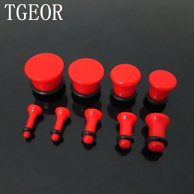 

Fashion 1pair mixed gauges mixed solid colors UV single saddle acrylic ear plug