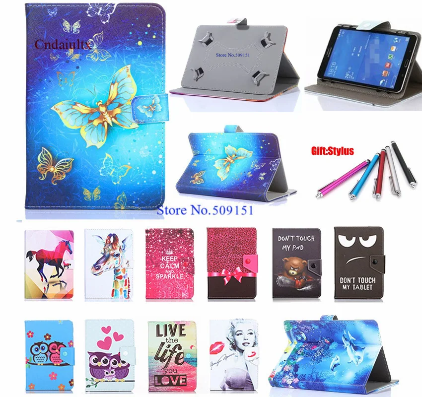 

Universal PU Leather Folding Stand Case Cover For Prestigio MultiPad wize 3508 4G 8 inch Tablet Free Pen