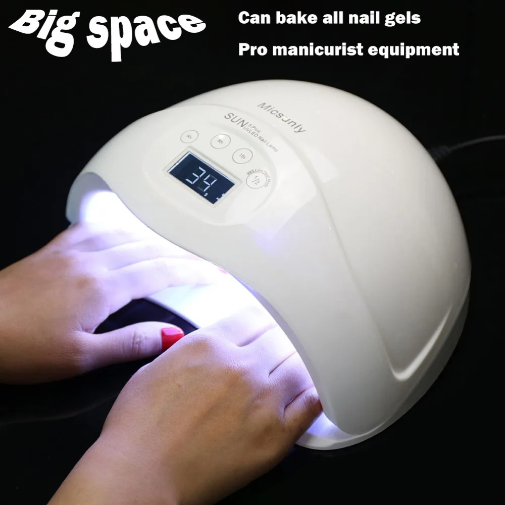 MICSUNLY SUN5 плюс УФ светодиодный УФ лампа для ногтей, сушилка для маникюра 48/24W Смарт ЖК-дисплей Дисплей для всех, гель, лак для ногтей, инструменты для ногтей