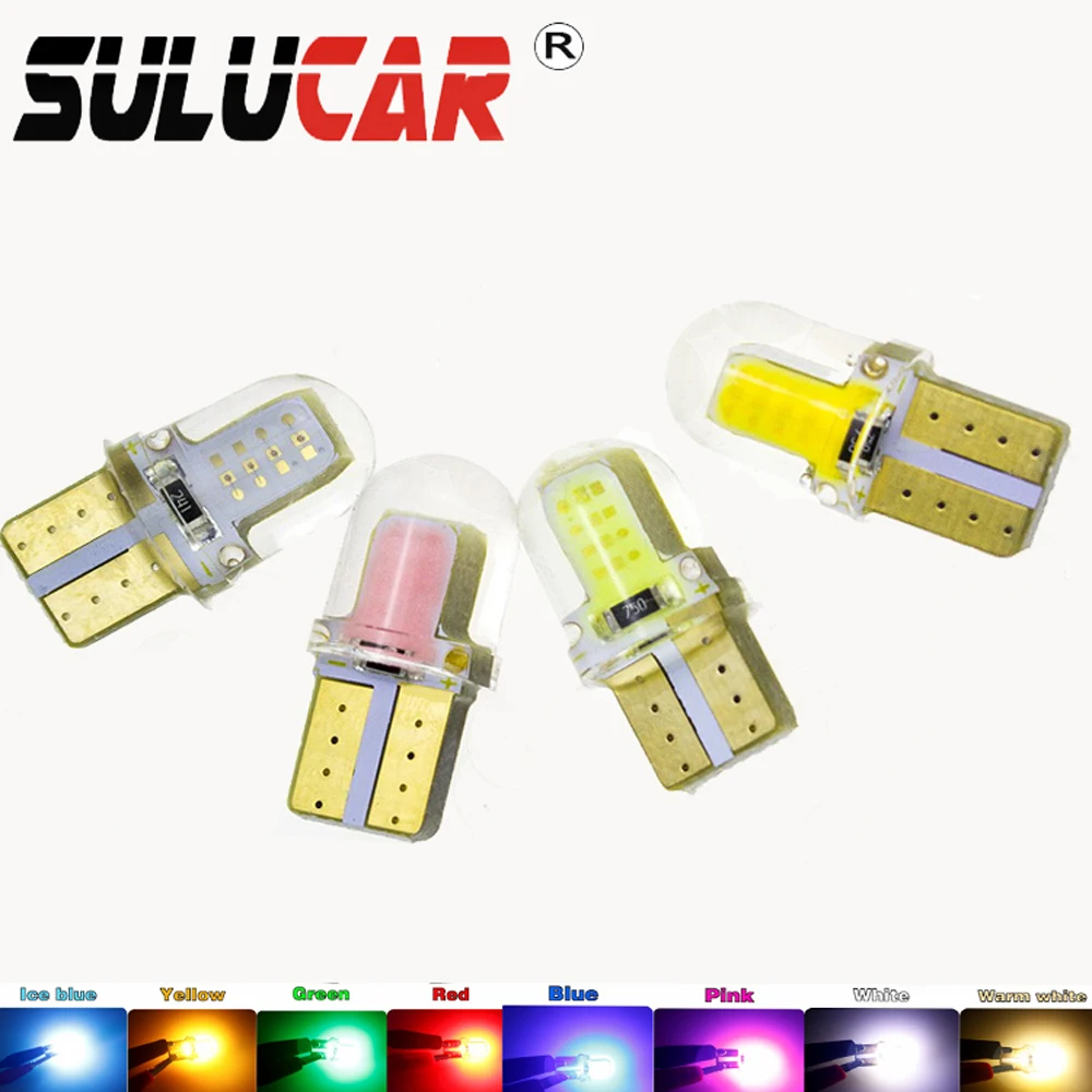 SULUCAR 6 шт. светодио дный автомобилей COB T10 W5W габаритные огни Canbus 168 194 12 В Подсветка