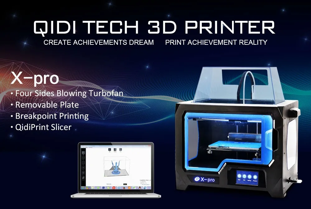 X-Pro двойная насадка FDM 3D принтер металлический каркас умный Высокоточный квазипромышленный класс