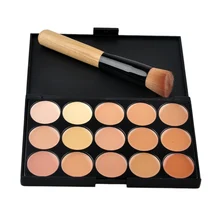 Free shipping 15 Colours Professional Facial Concealer Cream Foundation Makeup Camouflage Concealer Palette with Makeup Brush