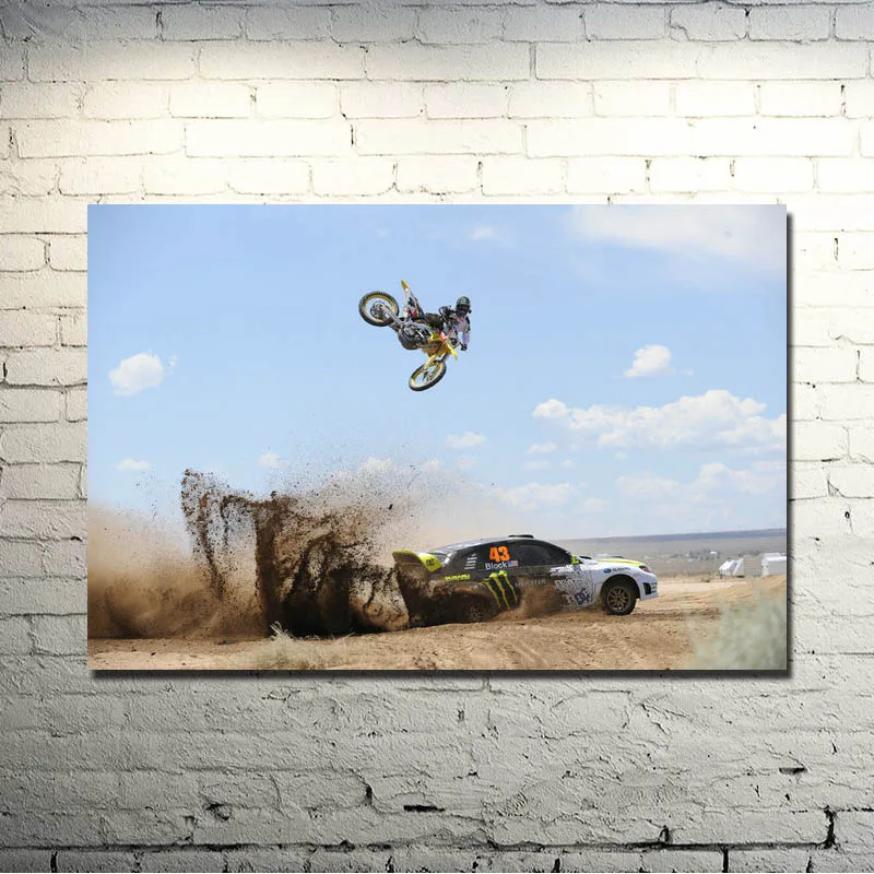 Мотокросс DIRT BIKE JUMP Art Шелковый плакат 13x20 32x48 дюймов картина на спортивную тематику для декора стен 024