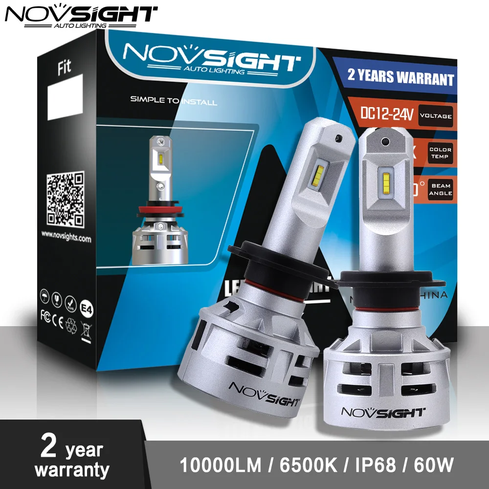 Novsight H7 противотуманные лампочки H4 светодиодный H11 9005 9006 светодиоды с чипом CSP 60 Вт