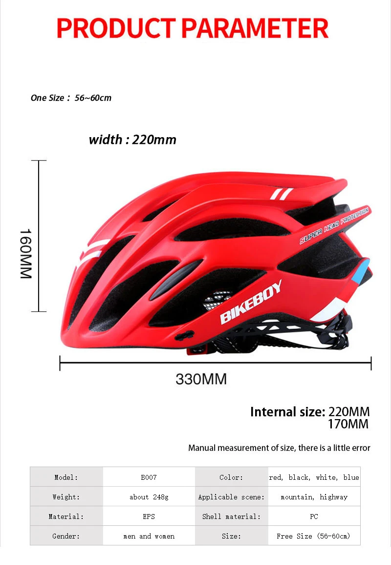 Велосипедный шлем велосипедный взрослый безопасный EPS дорожный горный велосипедный мужской Wo мужской цельный литой шлем дышащий Открытый Черный Красный Mtb