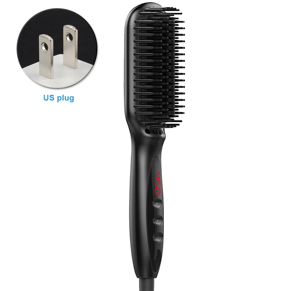 

Professional Negative Ion Hair Straightening Brush Easy To Use Styling Comb Anti Static Fast Auto Portable Tools Ceramic Heating