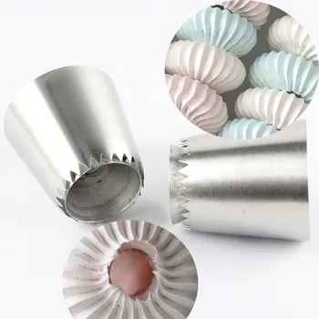 

Sultan tube 2Pcs Icing Piping Stainlessl Steel Nozzles Russian Pastry Tips Cupcake Large Icing Piping Nozzles Baking