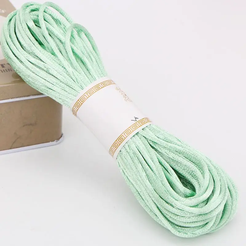 20 м/рулон цветной полиэфирной веревка для набора «сделай сам» Китайские узелковые плетеные шнуры для свадебной вечеринки домашние тканые декоративные шнуры материалы ручной работы 2,51 мм - Цвет: Light Green
