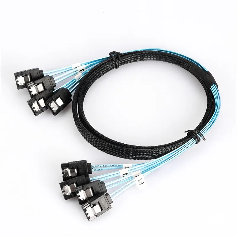 

Hot 1M Sata 4 Cable SATA 4 High Speed 6Gbps Sas Cable For Server HDD SSD DATA Cable