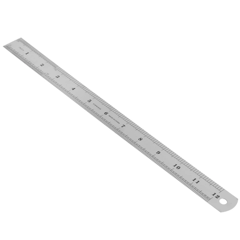

30CM 12"Steel Stainless Pocket Pouch Metric Metal Ruler Measurement Double Sided