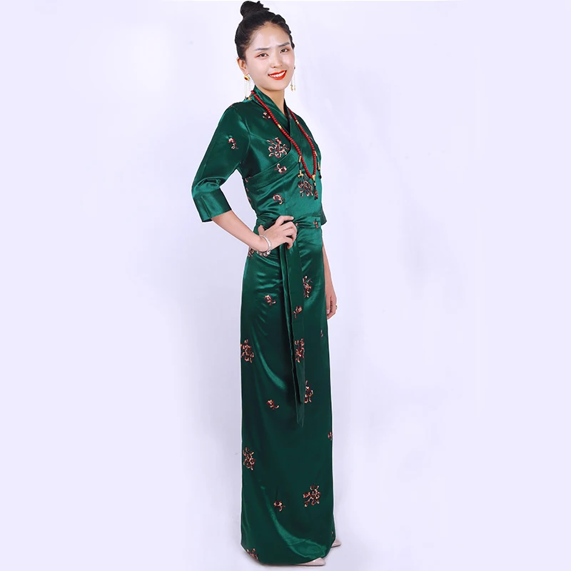 Nepal Myanmar Holiday Women Original Ethnic Tibet summer Costume dress women Tibetan Gown three-dimensional carved long Robe