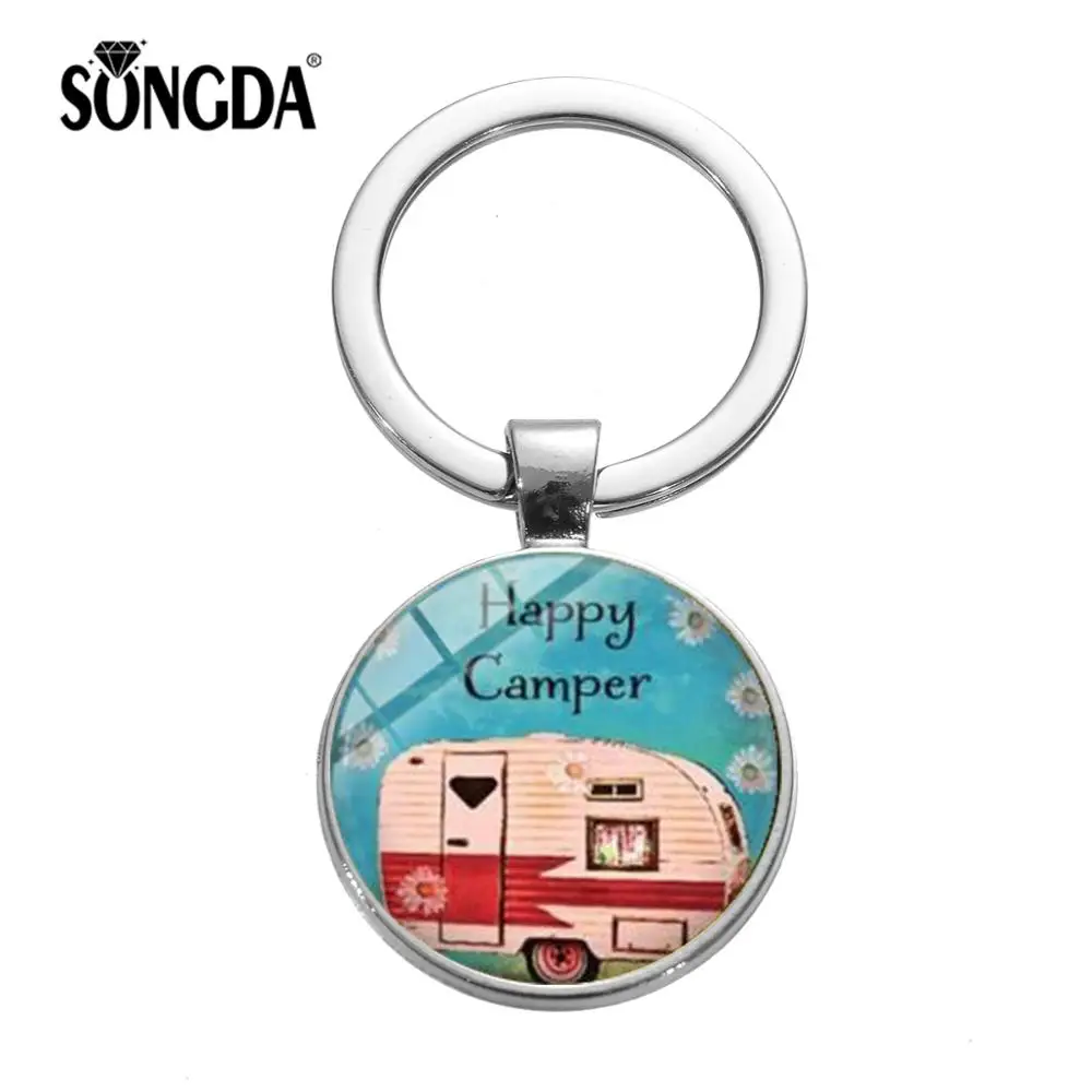 Брелок SONGDA Happy Camper с мультяшным рисунком милый брелок для путешествий автомобиля