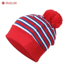 Детские осенне-зимние шапки для девочек и мальчиков SN. SU. SK Вязанные Трикотажные Шапочки двухслойные теплые детские вязаные шапки в стиле хип-хоп