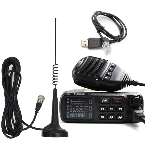 Anysecu CB Radio CB-27 коротковолновое мобильное радио 26,965-27,405 МГц AM/FM Citizen бренд lisence бесплатно 27 МГц коротковолновое радио CB27 - Цвет: CB27-USB-Antenna