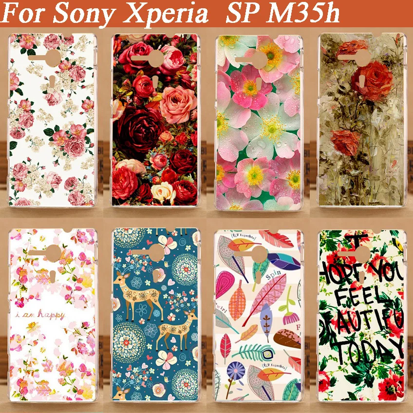 Модный чехол с красивыми цветами для Sony Xperia SP/diy цветной SP M35h | Мобильные телефоны