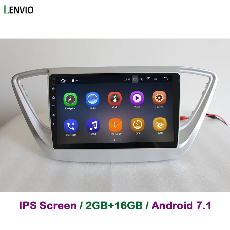 Автомобильный DVD плеер Lenvio 2 Гб ОЗУ Android 7 1 GPS навигация проигрыватель для Hyundai Verna