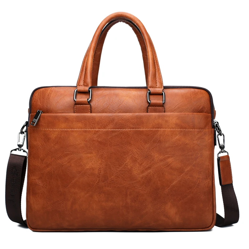 JEEP BULUO Men Briefcase Bag For 14 inch Laptop Business Bags 2 pcs Set Handbag Large Capacity Leather Office Bags Business Trip