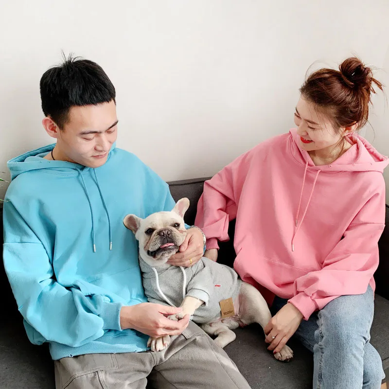 

2019 New Arrival Dog Clothes Pet Dog Hoodie Coat Pet Matching Clothes For French Bulldog Family Clothing For Small Dogs Costume