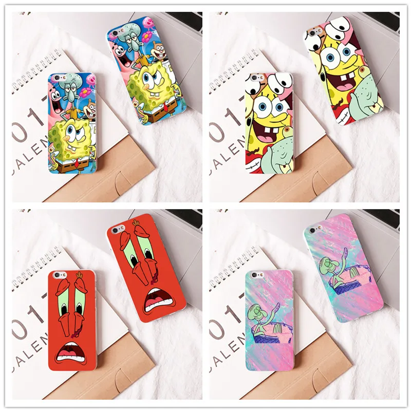 

SpongeBob SquarePants Sponge Bob Hard Phone Case for iPhone 6 7 8 X10 5 5C 4 6plus 7plus 8plus cover cases