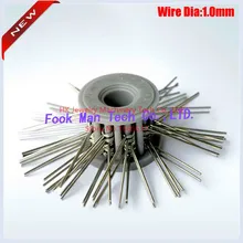 Инструменты для изготовления ювелирных изделий, мини-кисточка, матовая стальная проволочная щетка зеленого цвета, средний диаметр 0,30 мм, 10 шт./партия