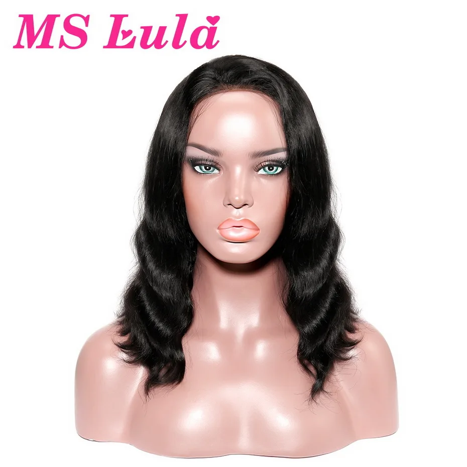 

MS Lula Brazilian Short Lace Front Wigs Body Wave Bob Wig Middle Part 100% Remy Human Hair Lace Wigs 13x4 Pre plucked 6-14Inch