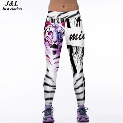 JLZLSHONGLE супер Новые Сексуальные женские для фитнеса леггинсы, штаны для тренировки тигр 3D принт 22 стиля пуш-ап эластичные тонкие леггинсы - Цвет: A6
