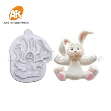 3D Rabbit Carrot Easter Bunny Silicone Mold Chocolate Moulds Cake Decorating Tools DIY Jungle Baking Molds