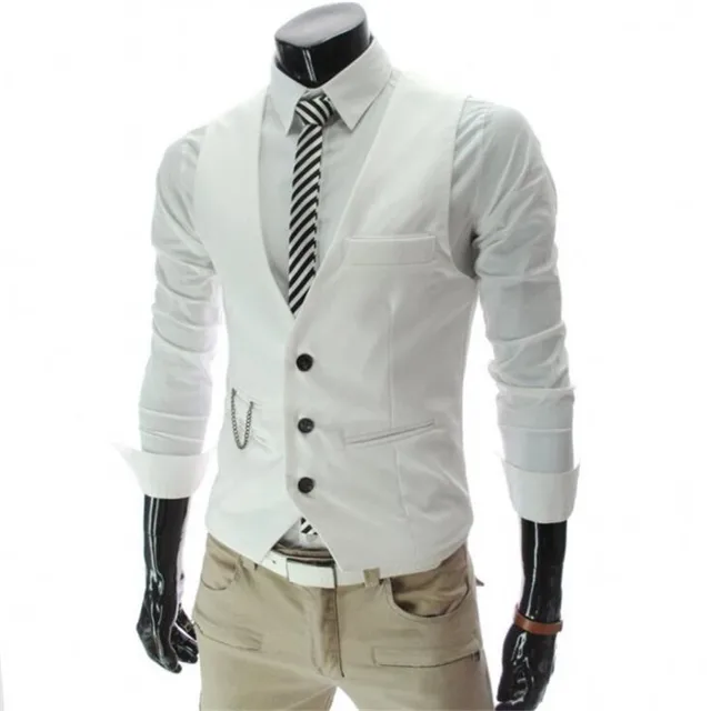 2019 New Arrival Dress Vests For Men Slim Fit Mens Suit Vest Male