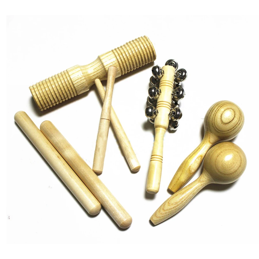 4 шт набор музыкальных инструментов детский Дошкольный ритм Ударные музыкальные деревянные игрушки набор инструментов