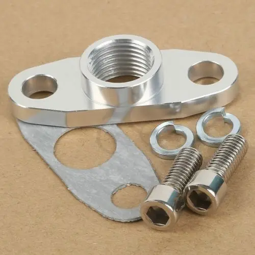 Billet Turbo Oil drain gasket bolts Flange TURBOCHARGER Kit 1/2 " NPT