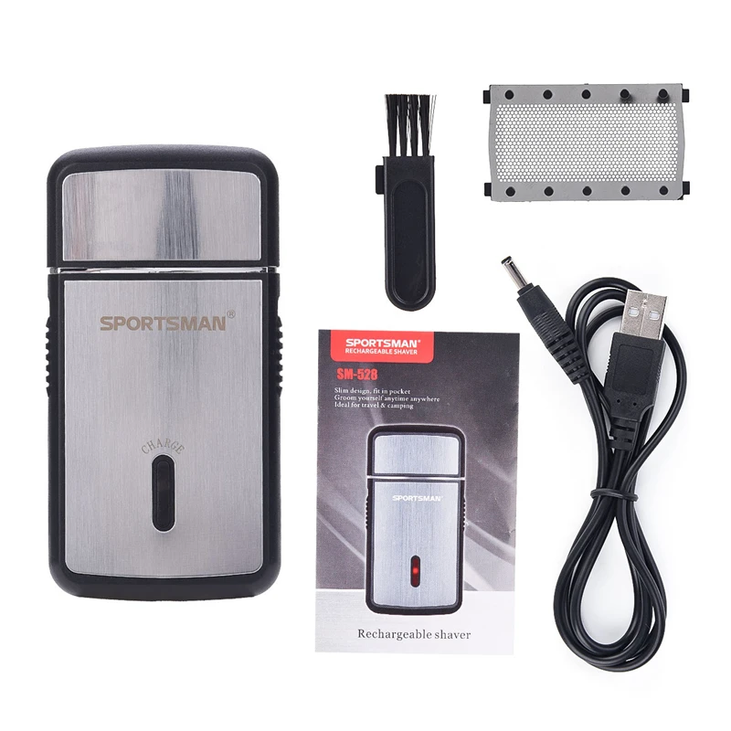 Мини USB Аккумуляторная Мужская электробритва беспроводная дорожная бритва с