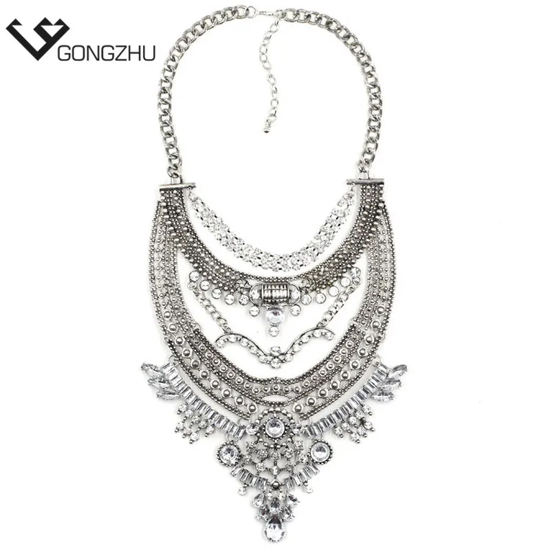 Exaggeration brand new design hot chunky vintage Punk fashion statement Necklace metal chain Necklaces Pendants wholesale