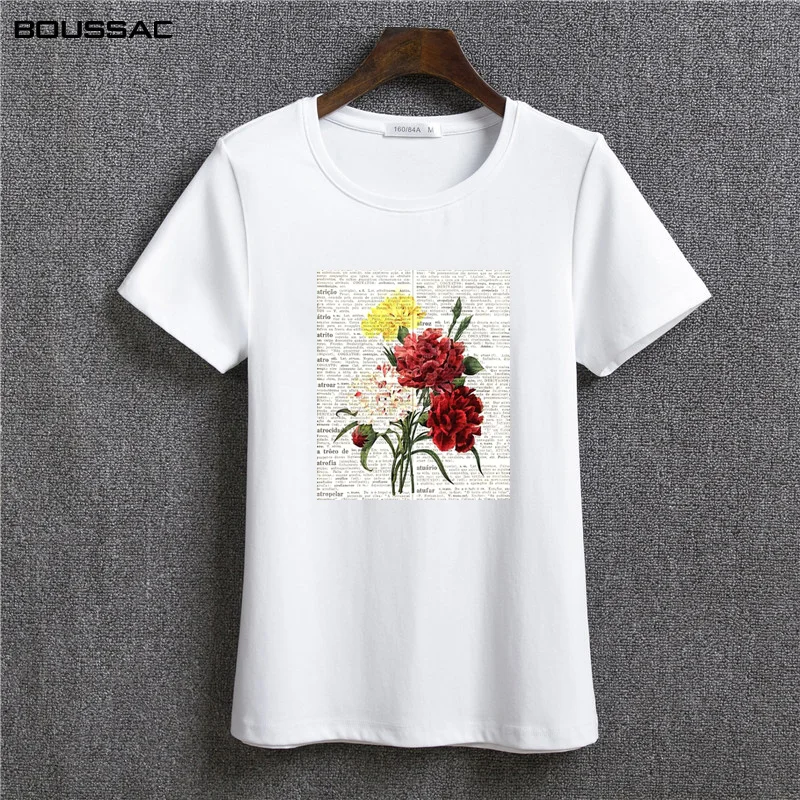 

Flower plant Ladies Letter Printed Graphic T-shirts For Women Tops Tees cartoon cute tee Shirt Female T-Shirts vintage
