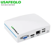 USAFEQLO 4CH 8CH сверхкомпактный сетевой видеорегистратор CCTV сетевой видеорегистратор для 720 P/960 P/1080 P Onvif IP Камера, облако, P2P, eSATA/TF/USB, дистанционное Управление