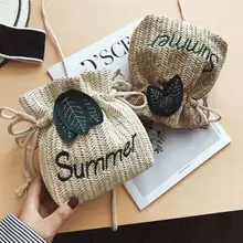 Горячие Для женщин летние Повседневное простой пляжная соломенная сумка небольшой свежий плетеная солома Креста тела пляжная сумка Ins Стиль дамские сумочки, сумки для покупок